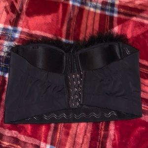 Black furry corset